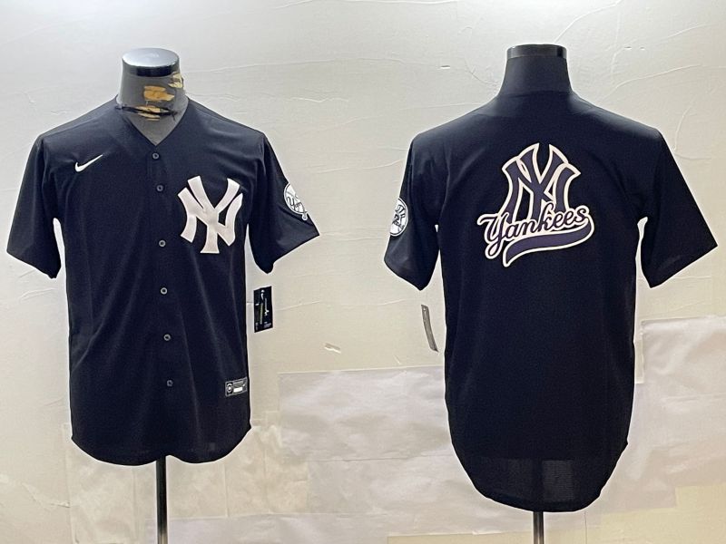 Men New York Yankees Blank Black Fashion Game Nike 2024 MLB Jersey style 7